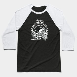 American Motorcycle Biker Style Baseball T-Shirt